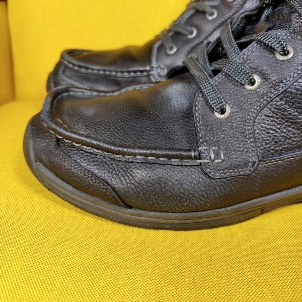 Orthofeet Ranger Boots Black Leather Comfort Walking Men's Shoes Size 12 2E Wide